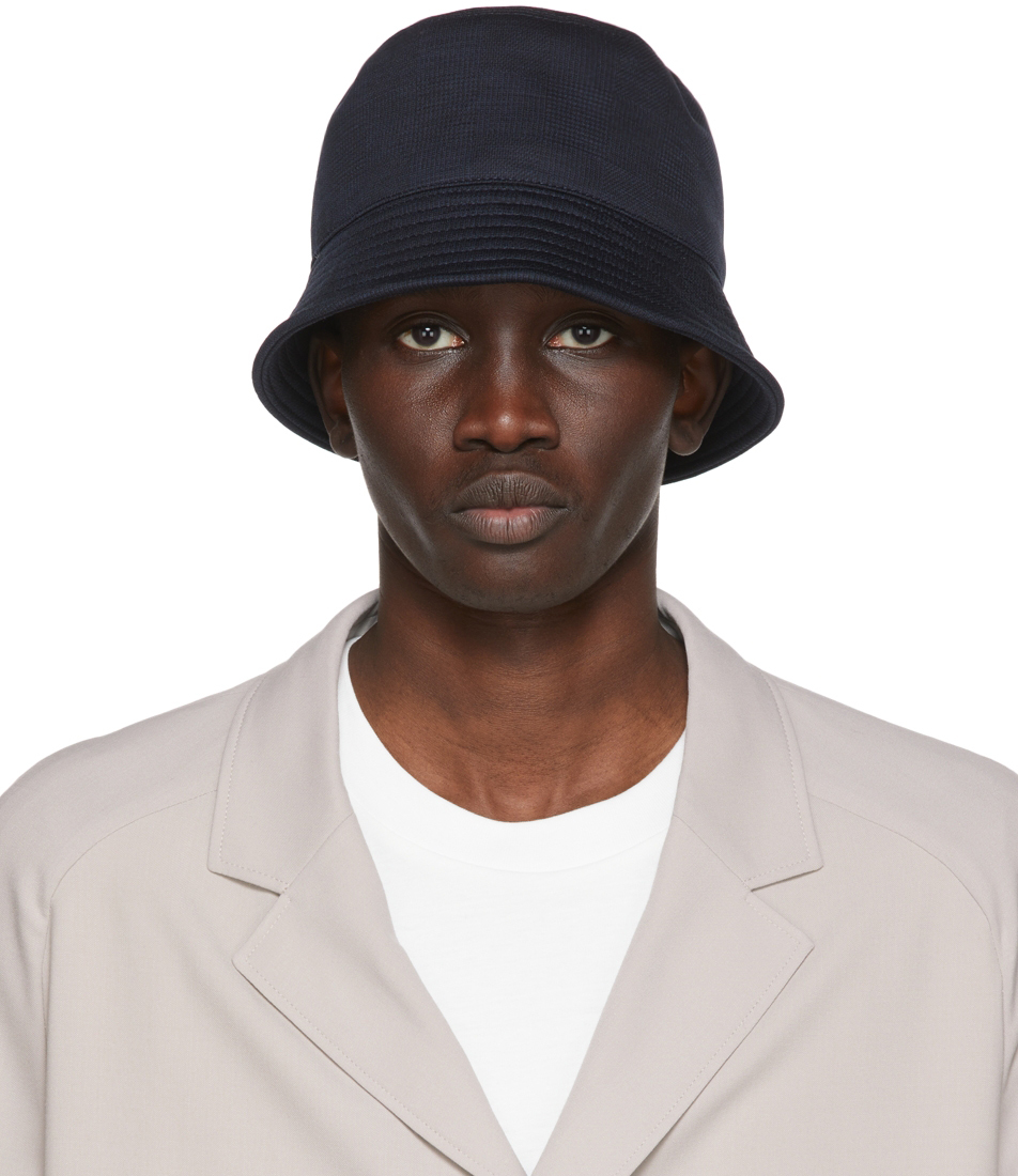 Z Zegna Navy Techmerino Bucket Hat