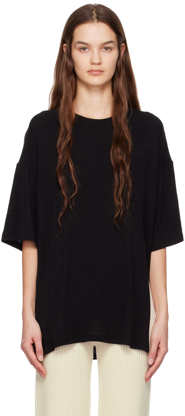 DRAE Black Slit T-Shirt