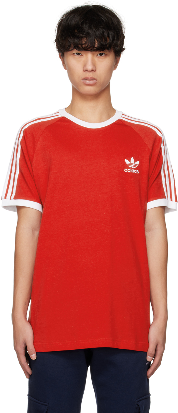 adidas Originals Red Adicolor Classics 3-Stripes T-Shirt