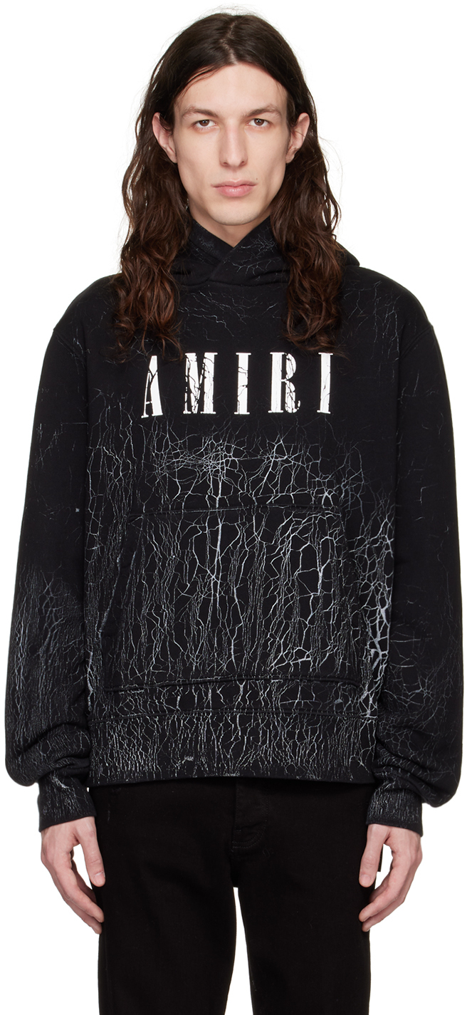 AMIRI Black Cracked Dye Hoodie