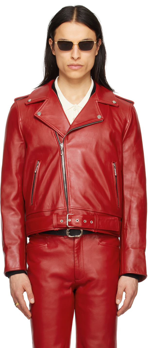 Ernest W. Baker Red Perfecto Leather Jacket