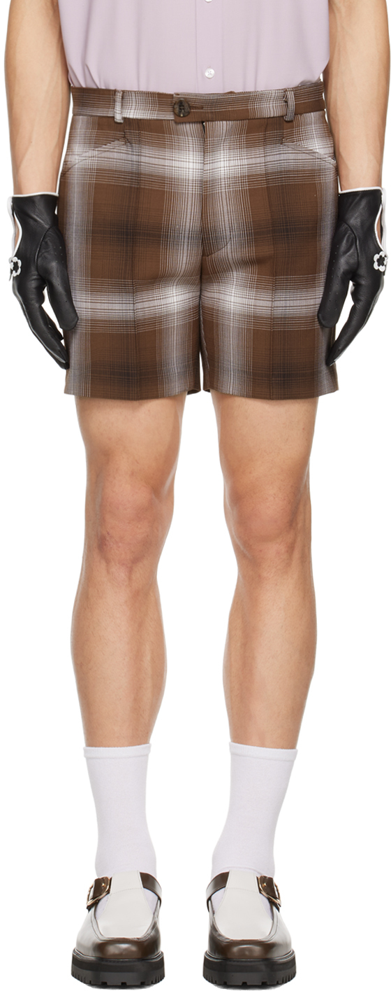 Ernest W. Baker Brown Check Shorts