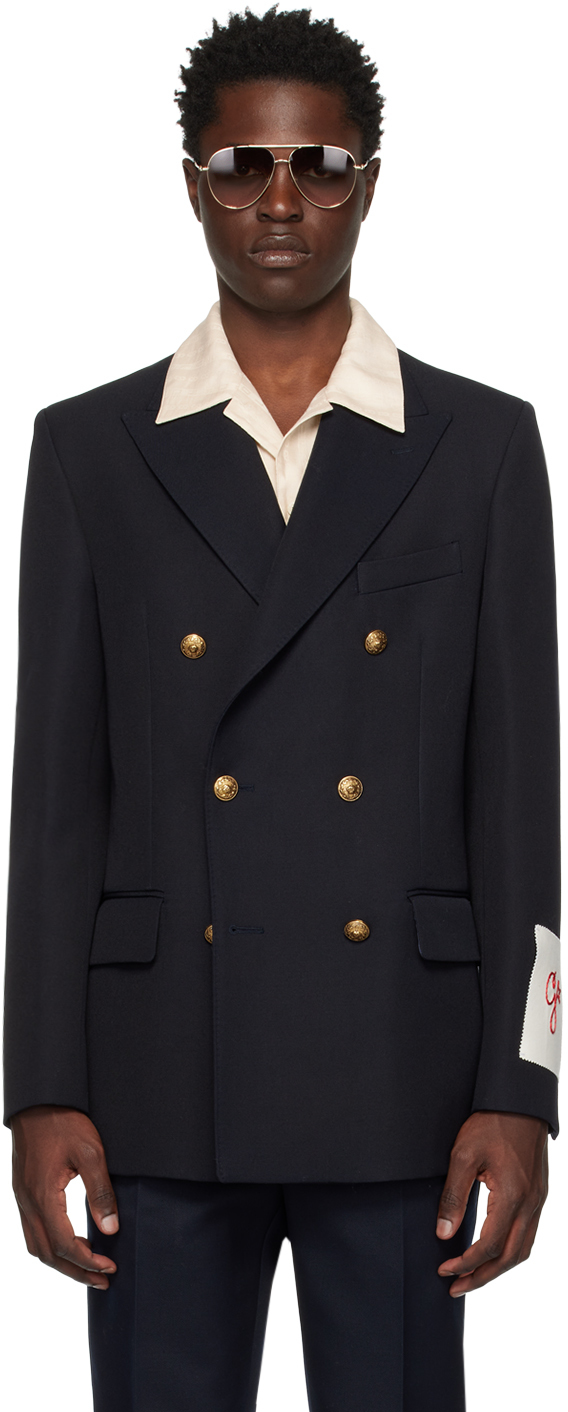 Golden Goose Navy Double-Breasted Blazer