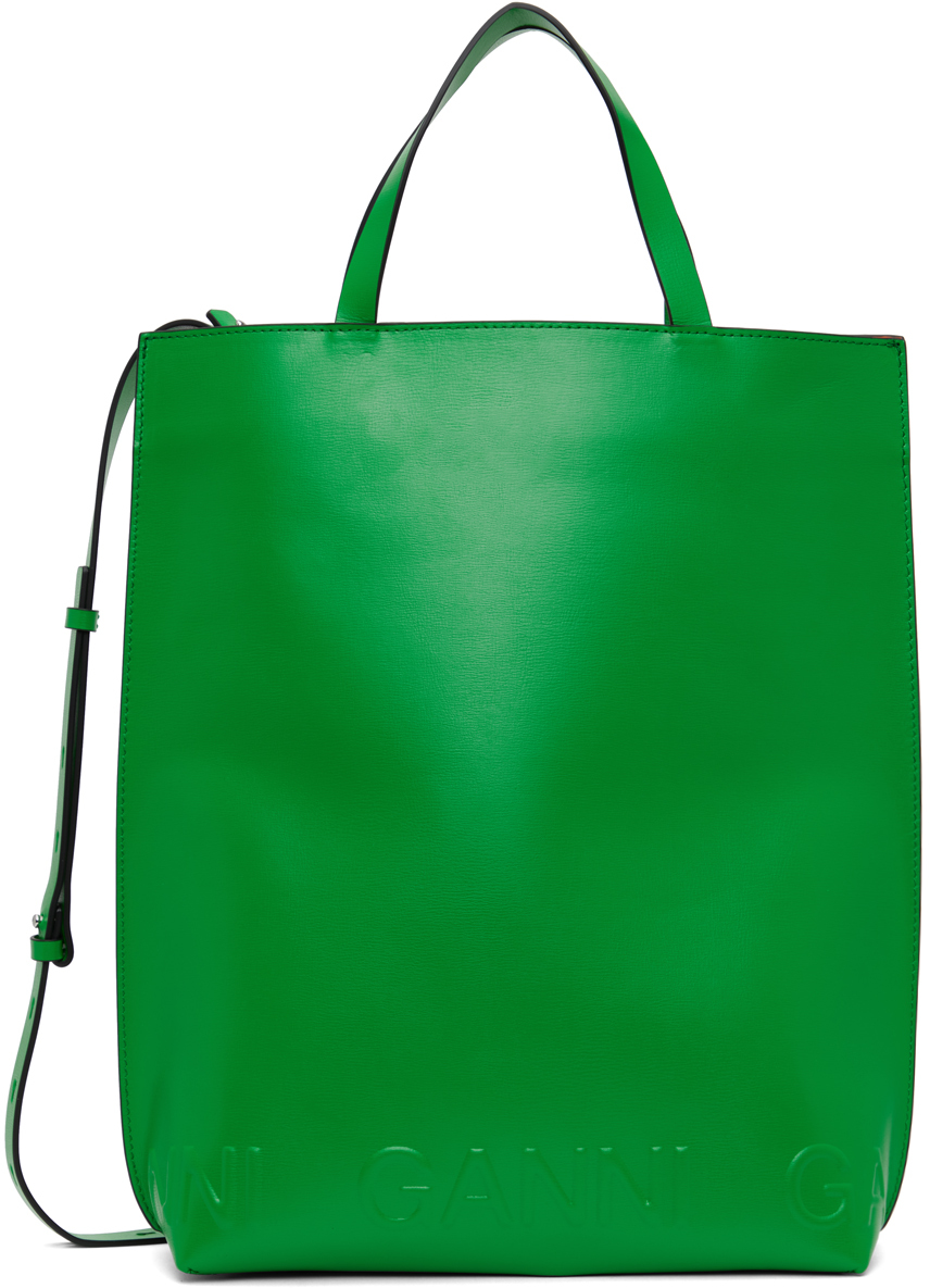 GANNI Green Medium Banner Tote