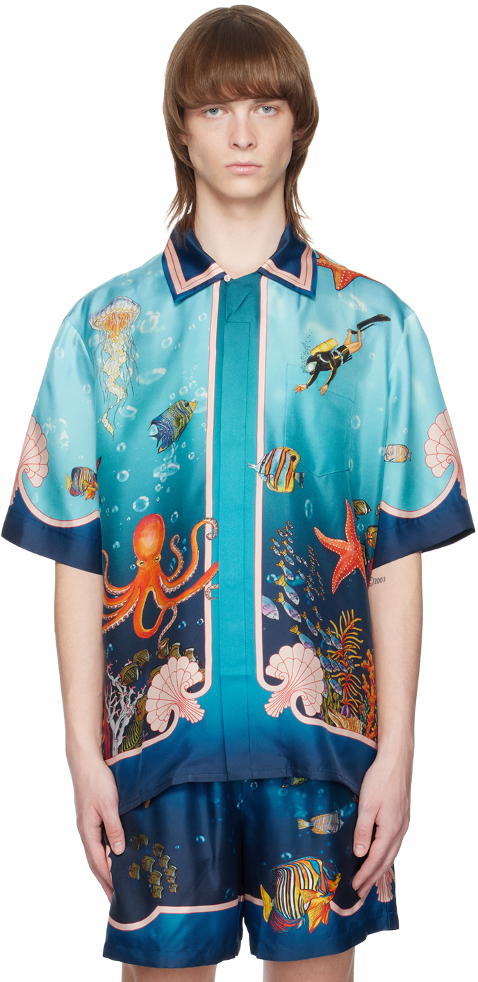 Casablanca Blue Fond Marin Shirt