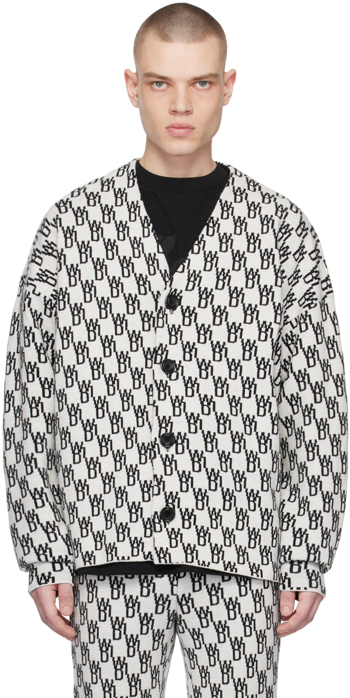 We11done White & Black WD1 Cardigan