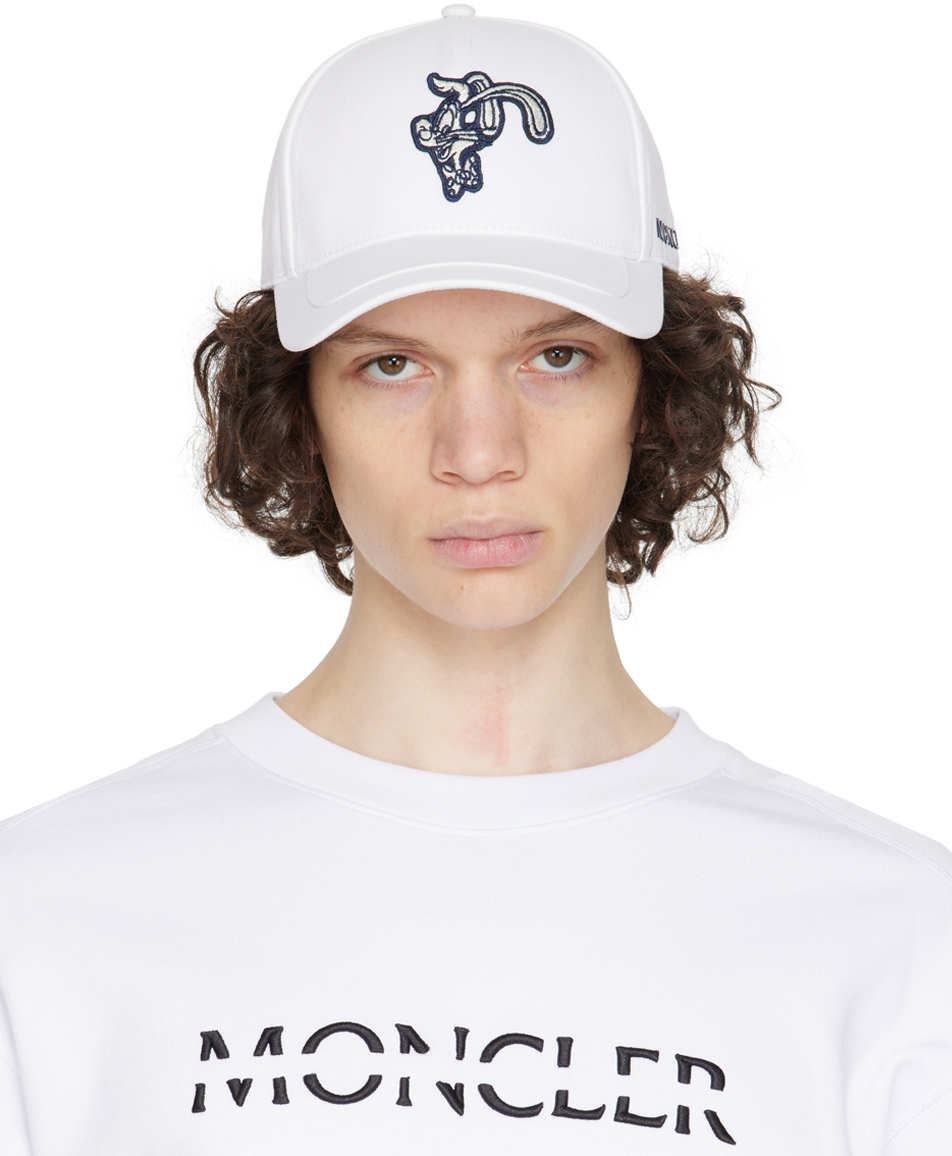 Moncler White Embroidered Cap