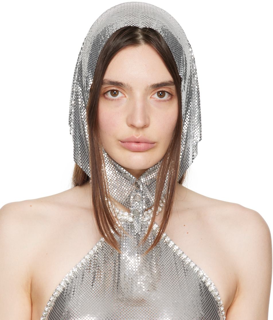 Paco Rabanne Silver Pixel Headband