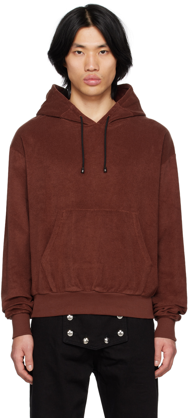 Youths in Balaclava Burgundy Embroidered Hoodie