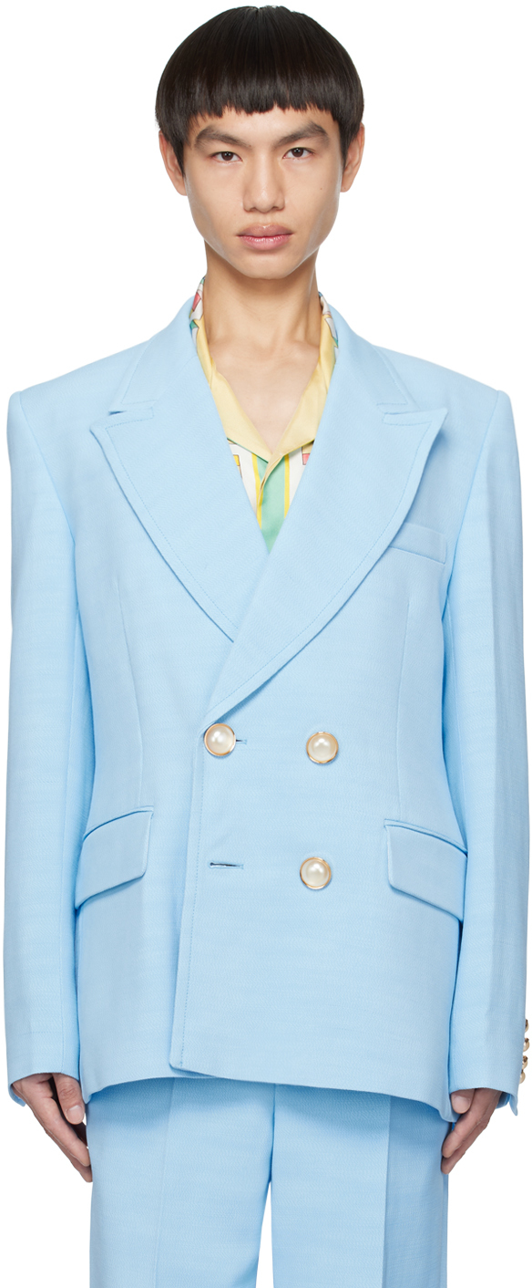 Casablanca Blue Double-Breasted Blazer