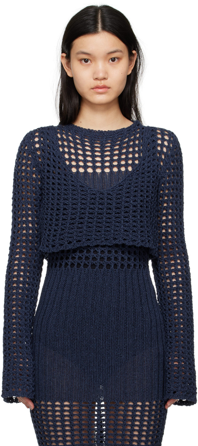 Elleme Navy Low Back Sweater