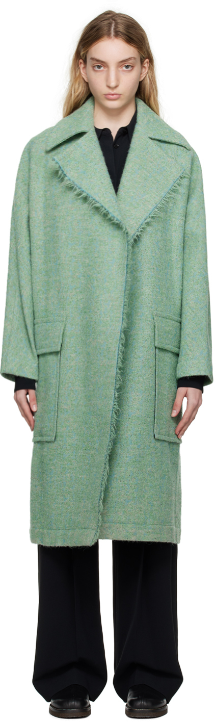 Victoria Beckham Green Frayed Jacket