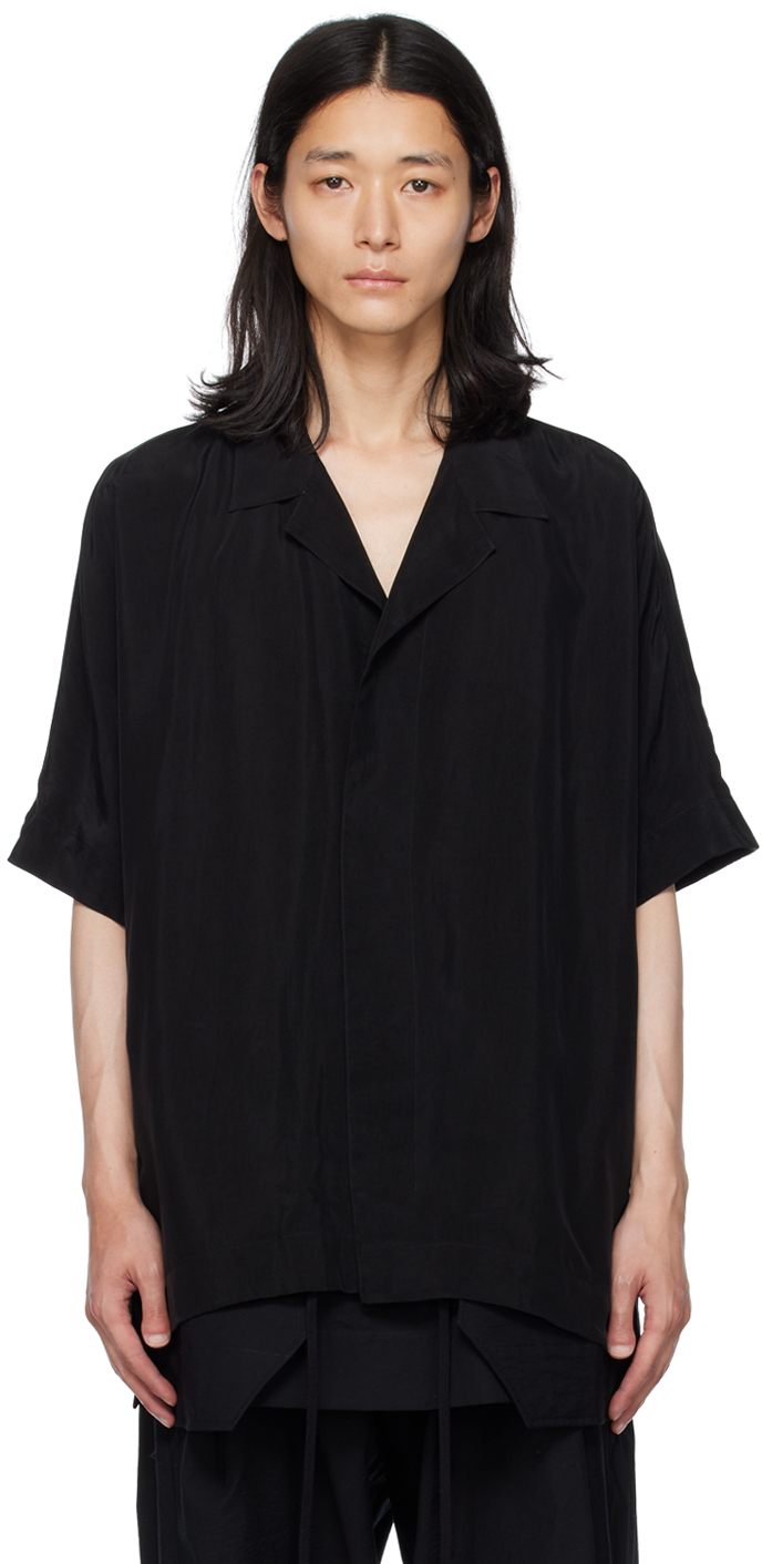 Julius Black Spread Collar Shirt