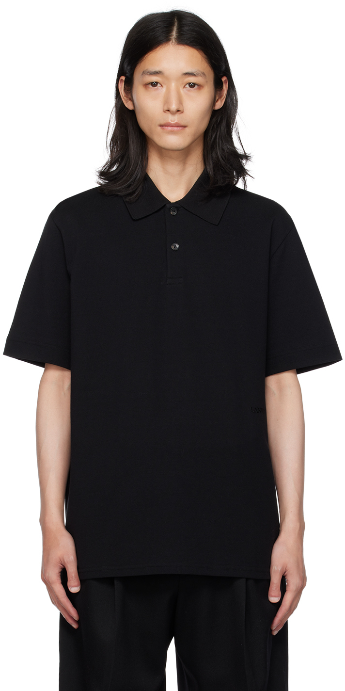 Lanvin Black Embroidered Polo