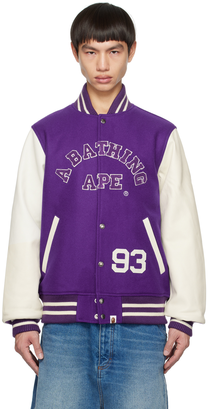 BAPE Purple Giant Ape Head Bomber Jacket