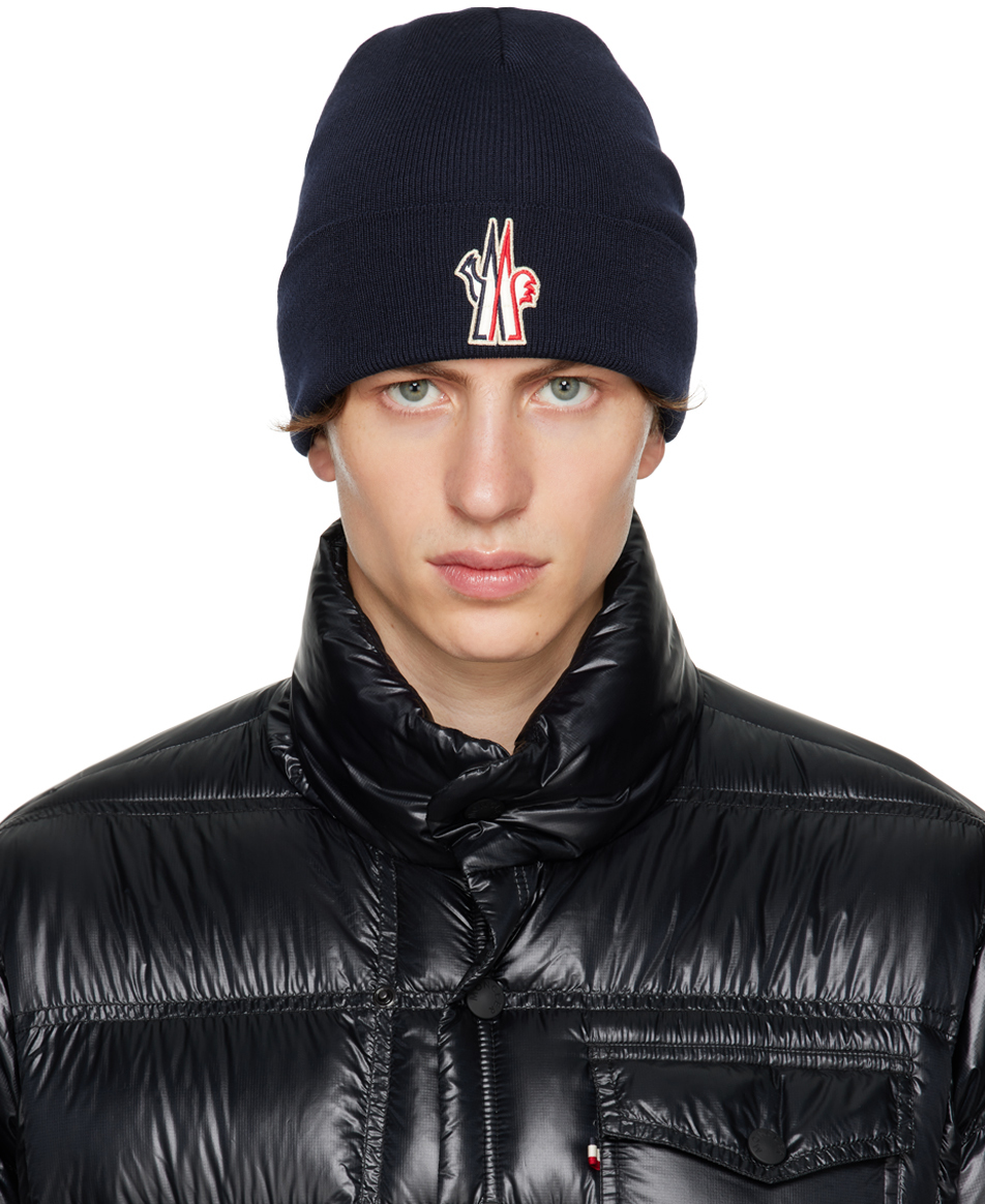 Moncler Grenoble Navy Patch Beanie