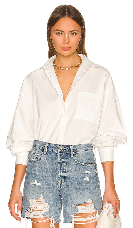 PISTOLA Sloane Over Sized Shirt in Le Blanc - White. Size S (also in L, M, XS).