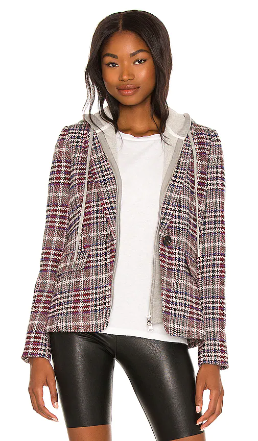 Central Park West Coco Plaid Blazer in Red Plaid - Red. Size XS (also in L, M, S).