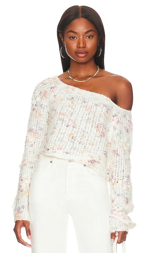 Free People Sunset Cloud Pullover in Ivory Combo - Ivory. Size XL (also in L, M, S, XS).