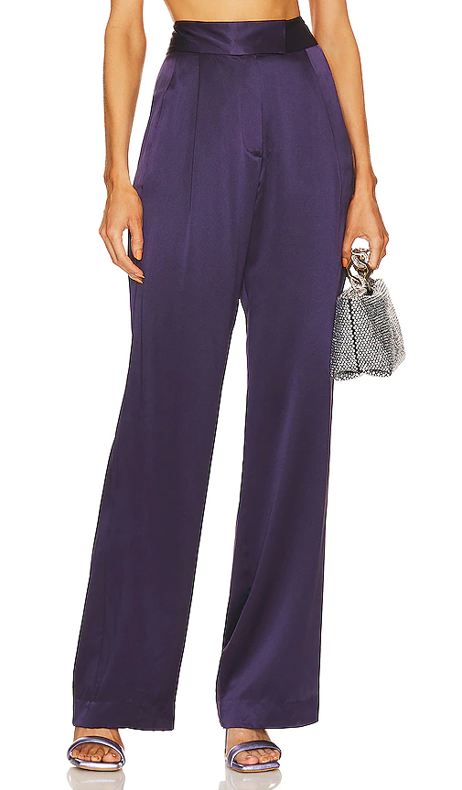 The Sei Wide Leg Trouser in Purple. Size 0, 2, 4, 6.