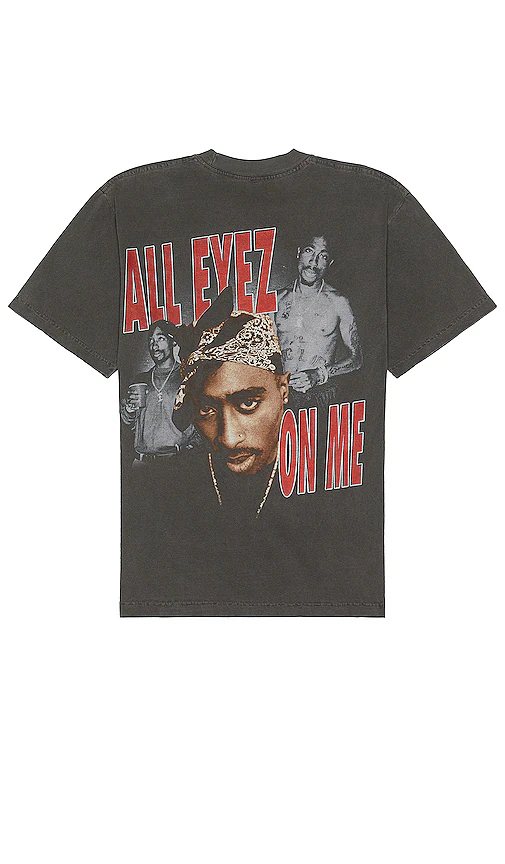 SIXTHREESEVEN 2pac All Eyez On Me T-shirt in Black. Size S, M, XS, L, XXL.