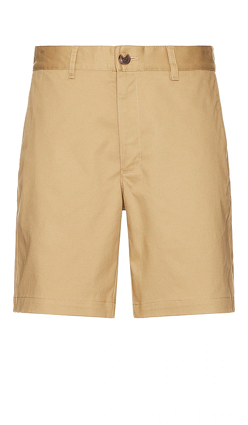 WAO The Chino Short in Tan. Size L, S, XL, XS.