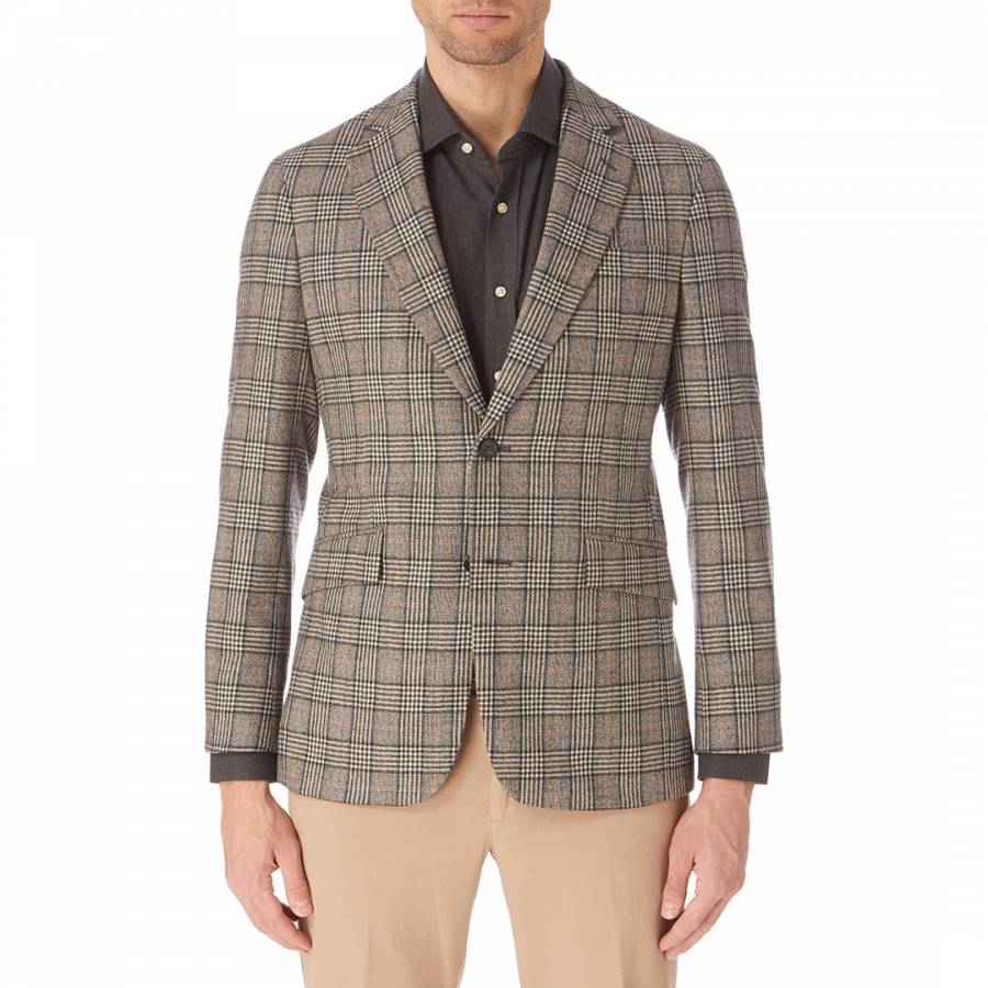 Brown Mayfair Flannel Check Blazer