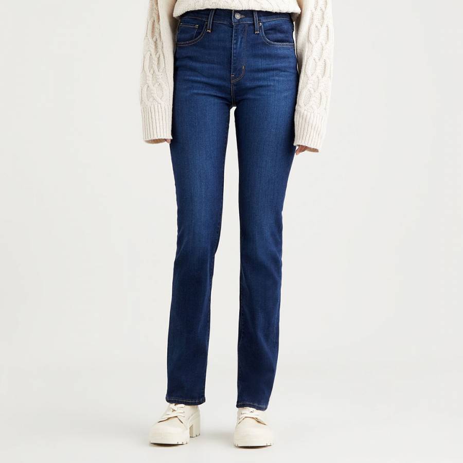 Dark Blue 724&trade; High Rise Straight Stretch Jeans