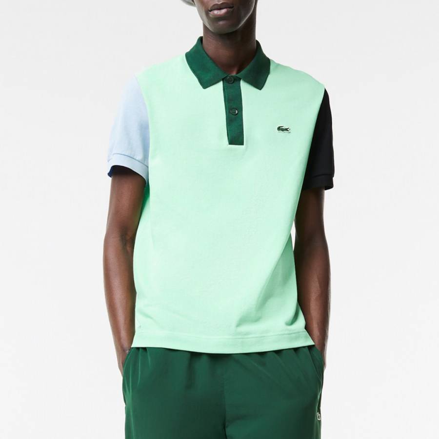 Mint Green Colourblock Polo Shirt