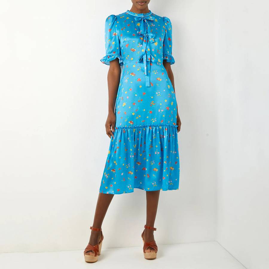 Blue Billie Printed Silk Dress