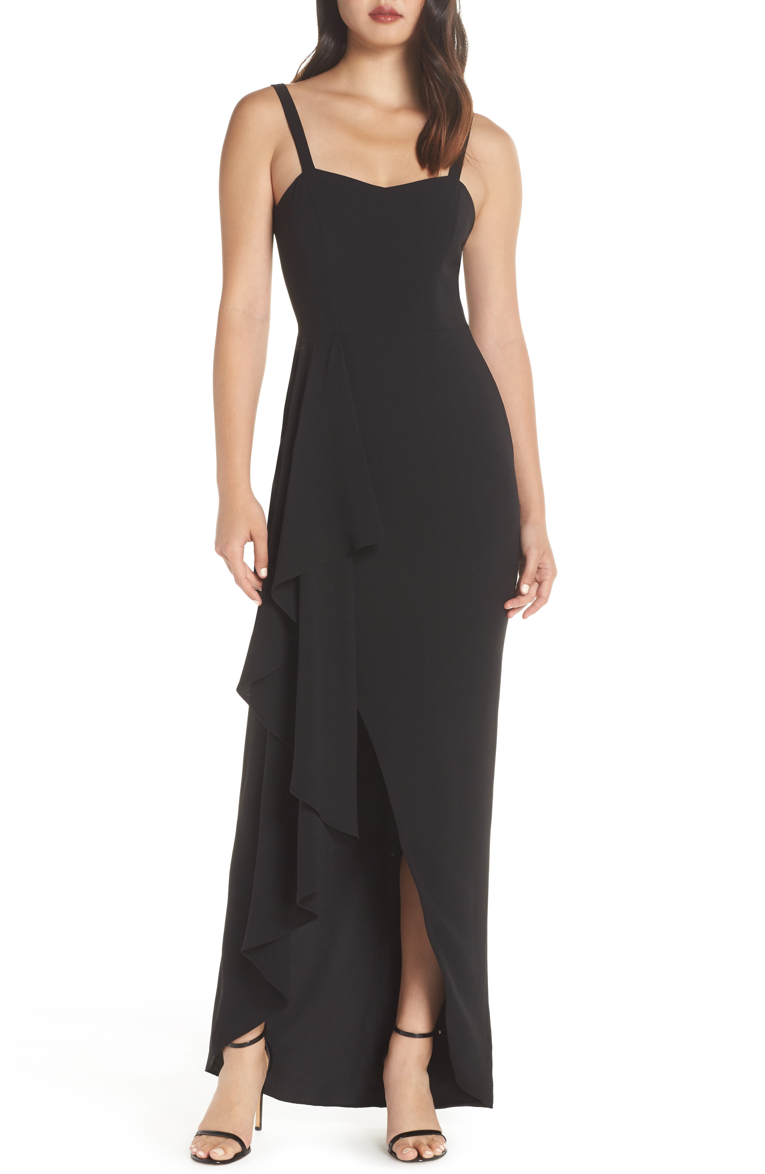 Dress the Population Cora Sleeveless Waterfall Crepe Gown