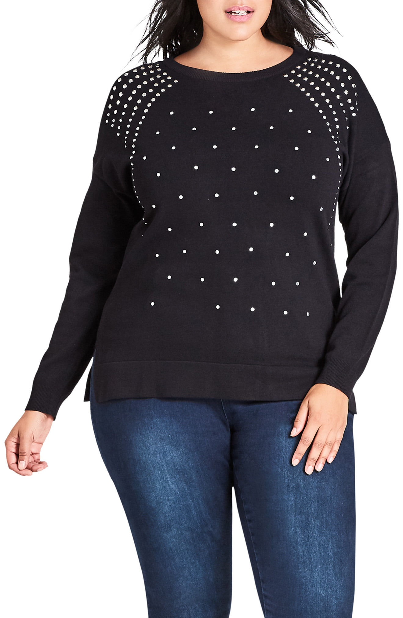 City Chic Power Stud Sweater (Plus Size)