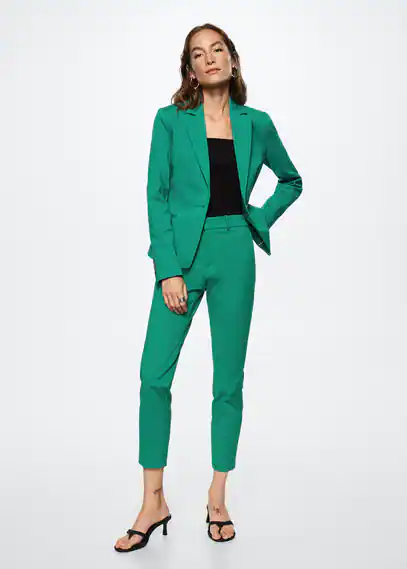 Suit slim-fit trousers green - Woman - 12 - MANGO