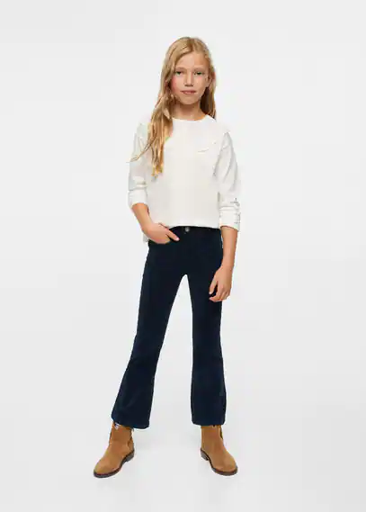 Flared corduroy trousers navy - Kids - 12 - MANGO KIDS