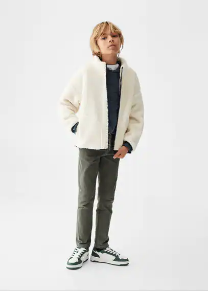 Faux fur jacket ecru - Kids - 5 - MANGO KIDS