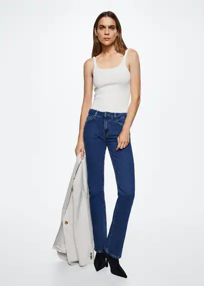 Mid-rise straight jeans dark blue - Woman - 10 - MANGO