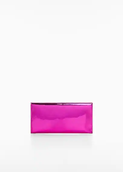 Metallic flap wallet fuchsia - Woman - One size - MANGO