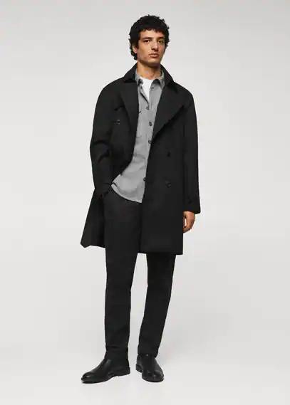 Classic water-repellent trench coat black - Man - XS - MANGO MAN