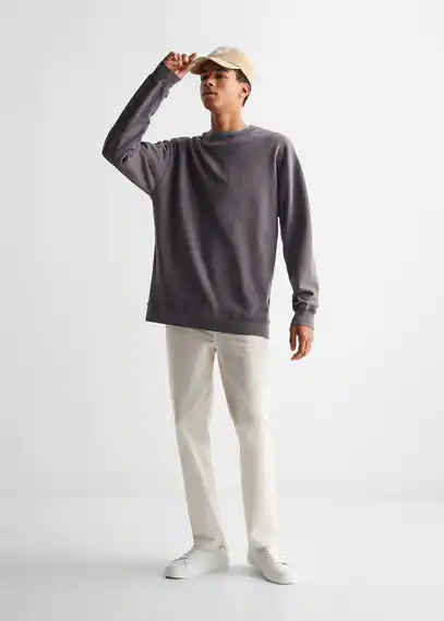 Basic cotton sweater charcoal - Teenage boy - L - MANGO TEEN