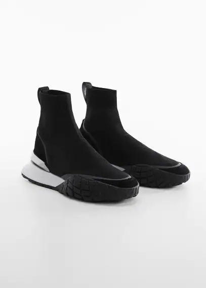 Sole sock sneakers black - Woman - 5 - MANGO