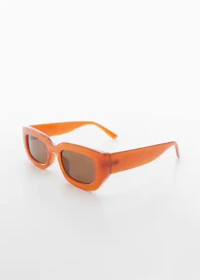 Rectangular sunglasses orange - Woman - One size - MANGO