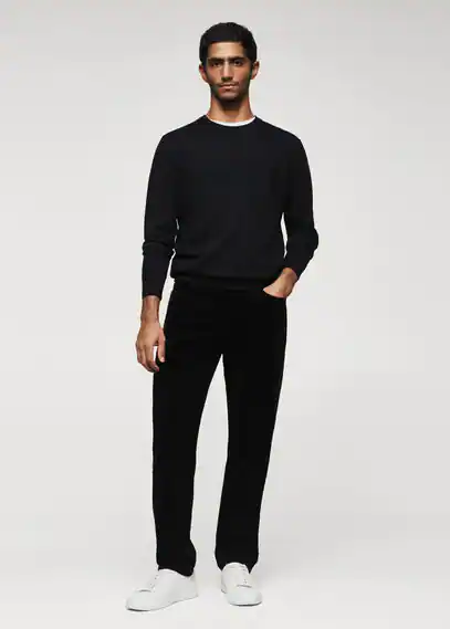 Merino wool washable sweater black - Man - S - MANGO MAN