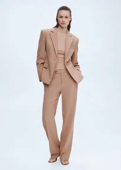 Suit jacket seams pale pink - Woman - L - MANGO