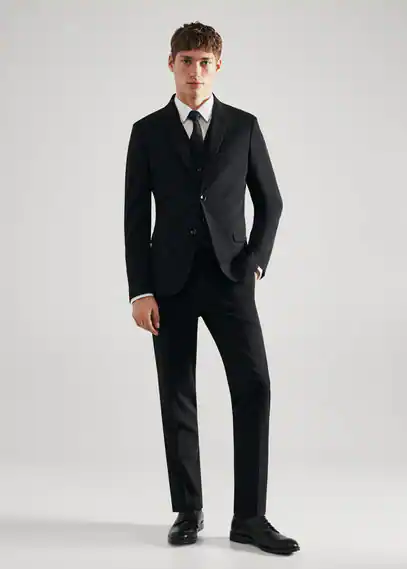 Super slim-fit suit blazer black - Man - 38 - MANGO MAN