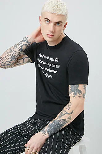 Bible Verse Graphic Tee at Forever 21 , Black/white