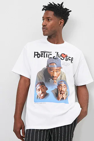 Tupac Poetic Justice Graphic Tee at Forever 21 , White/multi