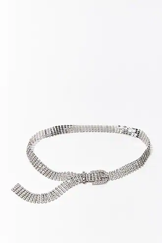 Forever 21 Rhinestone Chain Belt , Silver