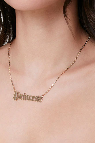 Forever 21 Princess Pendant Necklace , Gold