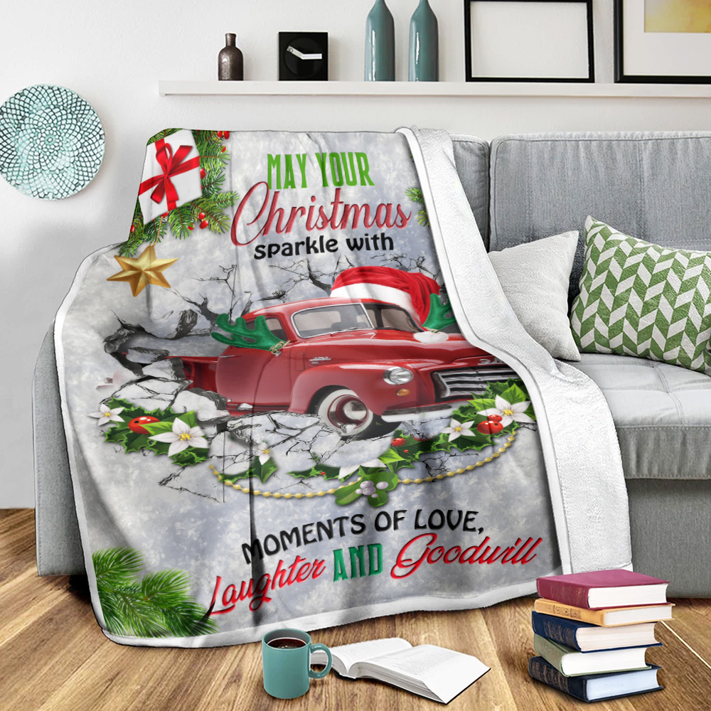 May Your Christmas Sparkle With Moments Of Love Fleece Blanket (2