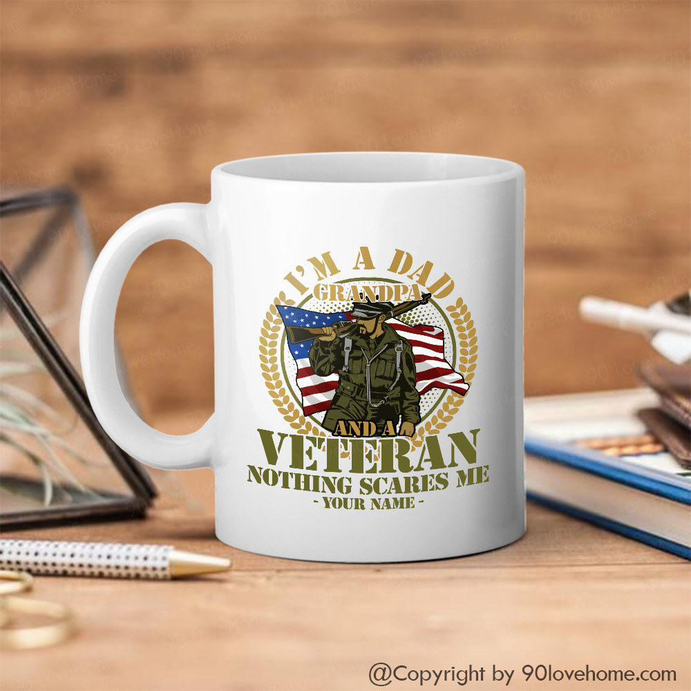 Download Personalized Dad White Coffee Mug Happy Father S Day I M A Dad Grandpa And Veteran Nothing Pattern 2 Funny Hilarious Novelty Cup Pasthon